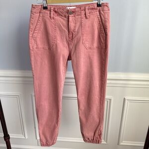 Paige Mayslie Cropped Jogger Jeans Pants in Vintage Ash Rose Pink 29